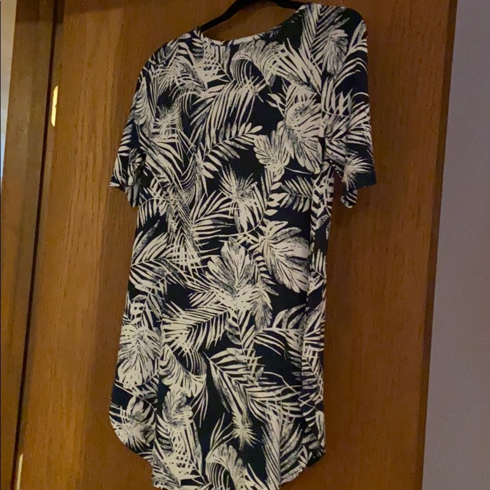 24/7 Palm print Tee dark teal and white. - Picture 2 of 2